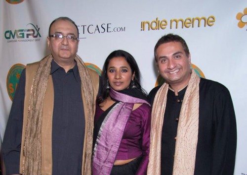 From left to right: "Rough Book" producer Viveck Vaswani with lead actress Tannishtha Chatterjee and festival director Jitin Hingorani.