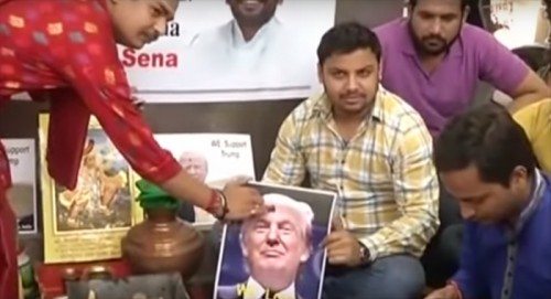 Hindu right wing group pray in New Delhi for Donald Trump’s victory