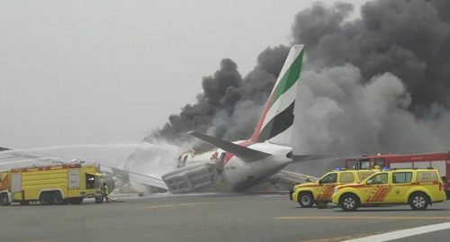 Emirates flight EK-521 crash-lands in Dubai, video shows panic and chaos inside the flaming plane