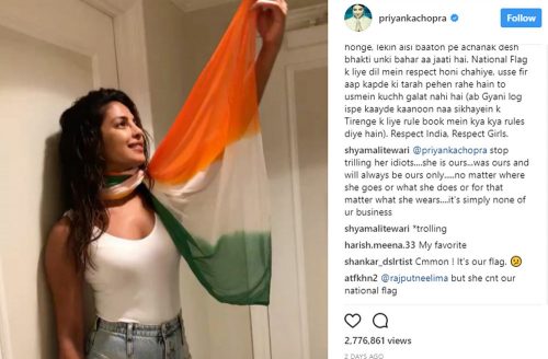 Priyanka Chopra faces criticism for wearing tricolor dupatta on Independence Day post