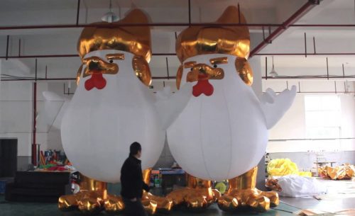 Indian American places Seattle-artist designed giant Trump-chicken balloon near White House