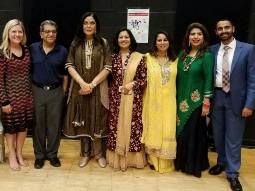 Actress Zeenat Aman (third from left) is flanked by guests and volunteers at the sixth annual Washington DC South Asian Film Festival (DCSAFF). In the center is Geeta Singh, co-founder and co-director of the festival.
