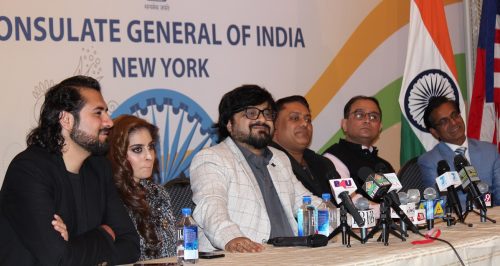 From Right to left: Dr Sanjay Gupta, Consul General Sandeep Chakravorty, Karl Karla, Pritam Chakraborty , Sona and Anand Dawda