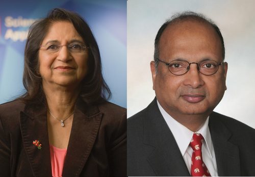 Sumita Mitra (left) and Arogyaswami Paulraj.