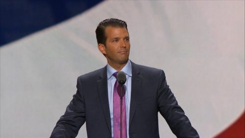 In India, Trump Jr. again defends his father