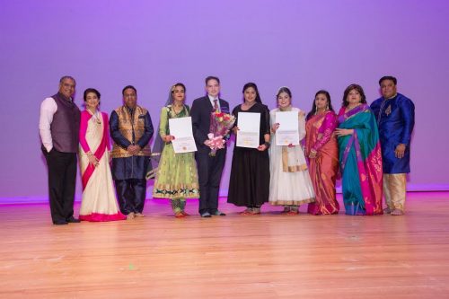 Fron left to right: Jatin Shah,Mala Shah,Uday Shah,Mansi Shah, Chauhan,Anisha shah,Anmol Patel, Sejal shah,Vaishali Patel and Ashish Patel (Courtesy of Sarigama International Studio.
