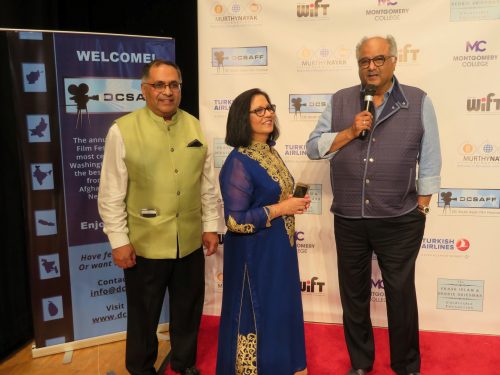 Indian film producer Boney Kapoor (right) was conferred with the 'Lifetime Achievement Award' at the seventh edition of the DC South Asian Film Festival (DCSAFF) organized by the dedicated husband-and-wife team, Manoj and Geeta Singh (left). The festival, celebrating independent cinema, is being held September 7 - 9 at the Montgomery College in Rockville, Maryland