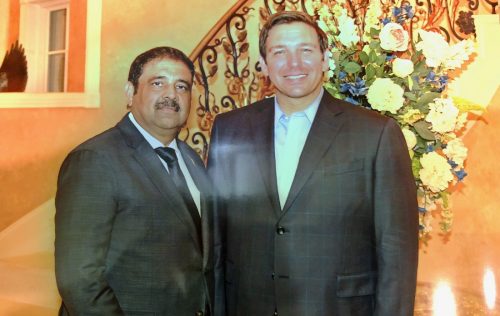 Danny Gaekwad with Gov.-elect Ron DeSantis.