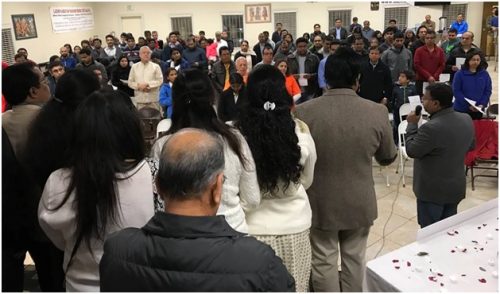 Indian Americans gathered at the Lakshmi Narayan Temple in Sacramento to pay respect to Indian paramilitary soldiers killed in Pulwama on February 14.
