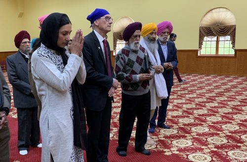 Gov. Tony Evers at Oak Creek, WI, gurudwara.
