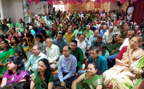 Shrinath Dham Haveli in the Washington, DC, area celebrates its first Patotsav Devotees at the Shrinath Dham Haveli Patotsav.