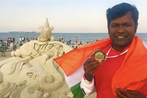 Sudarsan Pattnaik with medal