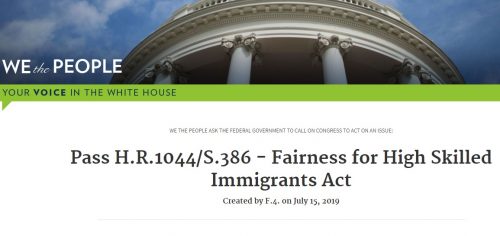 Petition launched on the White House website in support of Senate bill S. 386