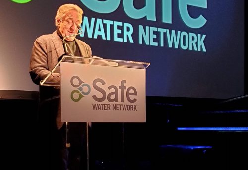 Aactor and philanthropist Robert De Niro speaking at Safe Water Networkâ€™s â€˜Water for All Ballâ€™ in New York City on October 23.
