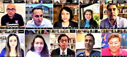Election winners who joined the Zoom meeting (from top left clockwise): Raghib Allie-Brennan, Harry Arora, Nima Kulkarni, Padma Kuppa; Shri Thanedar, Dr. Amish Shah, Dr. Nikil Saval, Jay Chaudhuri, Kesha Ram and Jenifer Rajkumar