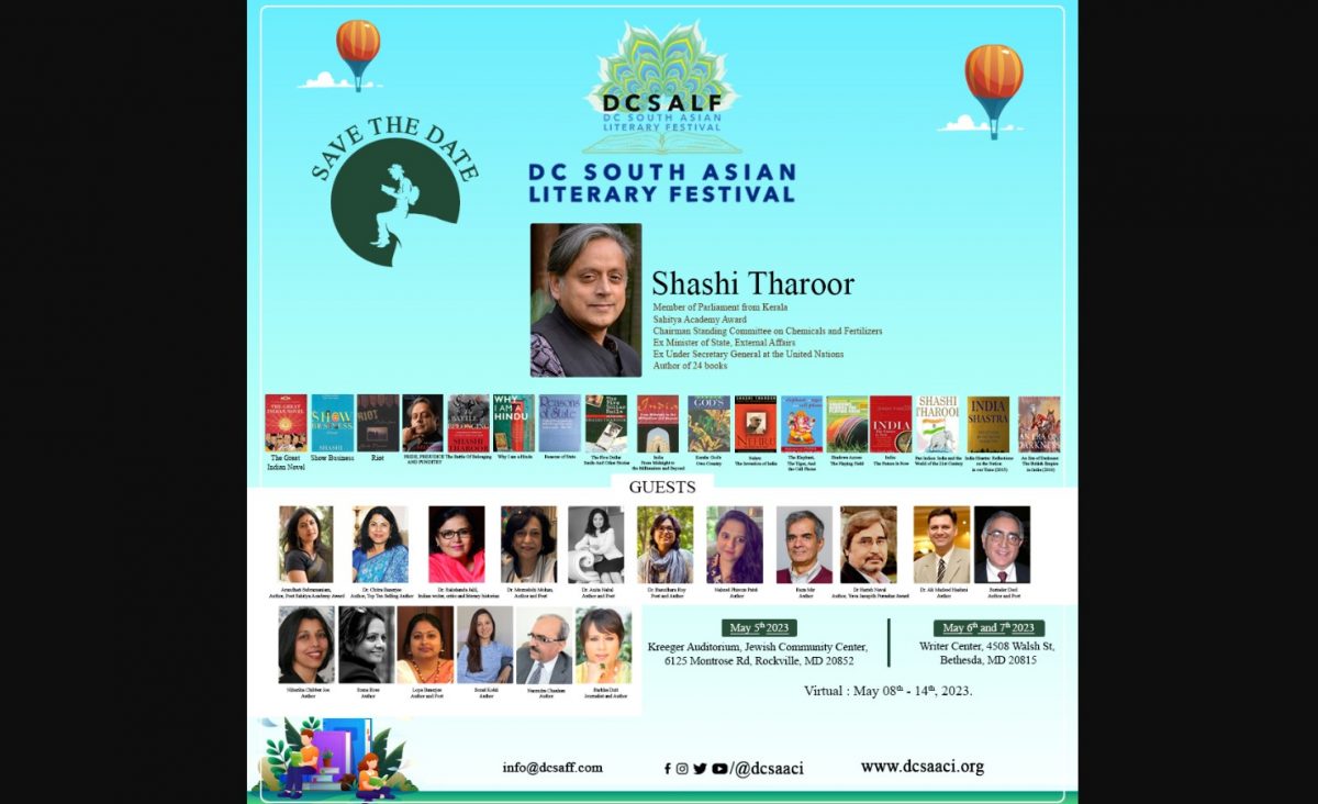 Shashi Tharoor to headline DC South Asian Literary Festival The