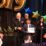 Accolades have followed Aaron George from a young age. Here, at 12, he received the Navy Marine Corps Naval Science Award in 2019.