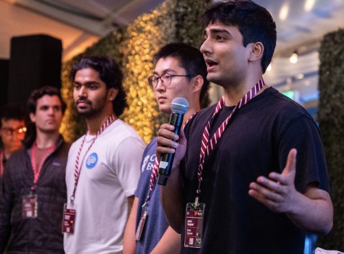 The founders of Anthrogen showcasing their team, idea, and vision at Y Combinator's Founder Presentation Dinner in July 2024. Photo credit: Anthrogen.com