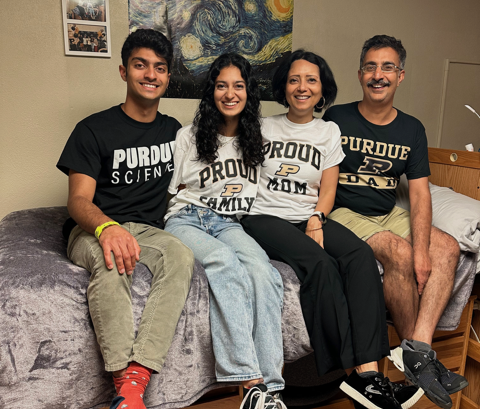 Anupama Vaid with her husband and children