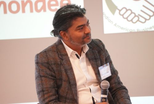 GreenBrilliance CEO Sumit Bhatnagar speaking at "Startup Bazaar: Climate Tech", held in Vienna, VA, on December 4, 2024.