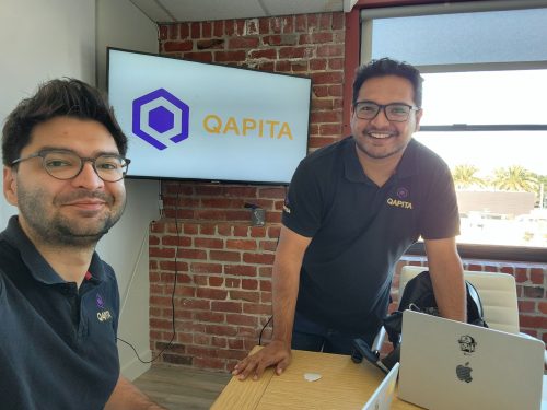 Amit Majumder, Qapita’s Head of Equity Management (left), at the company’s new office in San Mateo, Calif.