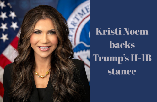Kristi Noem backs Trump’s H-1B stance, tells US will keep visa programs