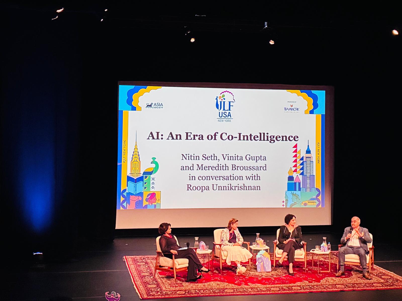 A panel featuring tech and AI experts, at the Asia Society, in New York City. Photo: Sujeet Rajan
